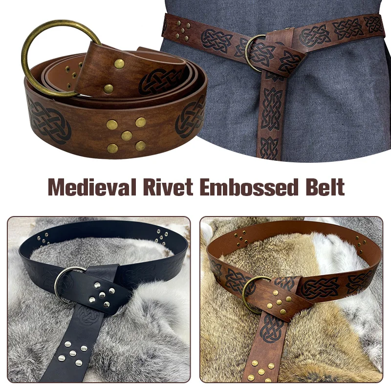 Medieval Warriors Waist Ring Retro Celtic Knight Embossed Stage Tools Belt Cosplay Props Pants Belts PU Leather WaistBand
Medieval Warriors Waist Ring Retro Celtic Knight Embossed Stage Tools Belt Cosplay Props Pants Belts PU Leather WaistBand