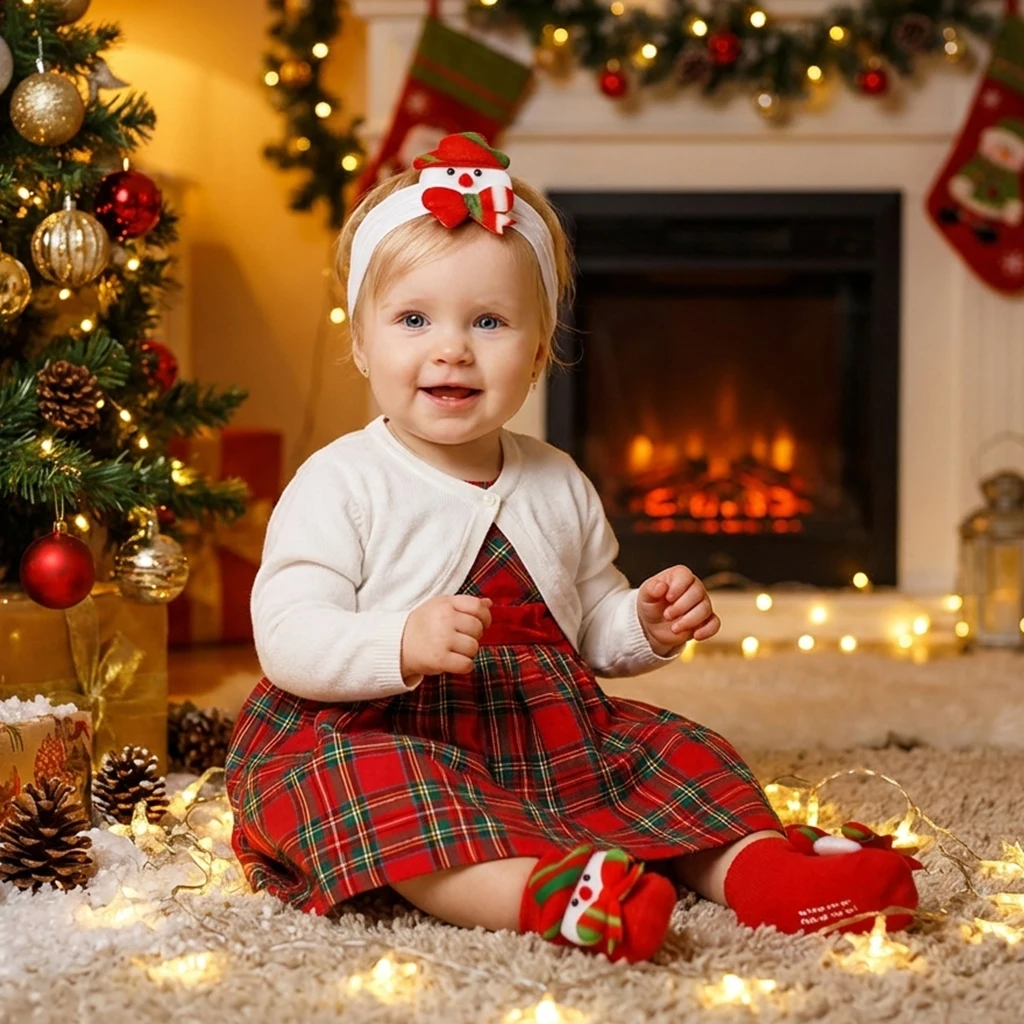 New Baby Christmas Headband And Cute Christmas Sock Two-Piece Set
New Baby Christmas Headband And Cute Christmas Sock Two-Piece Set