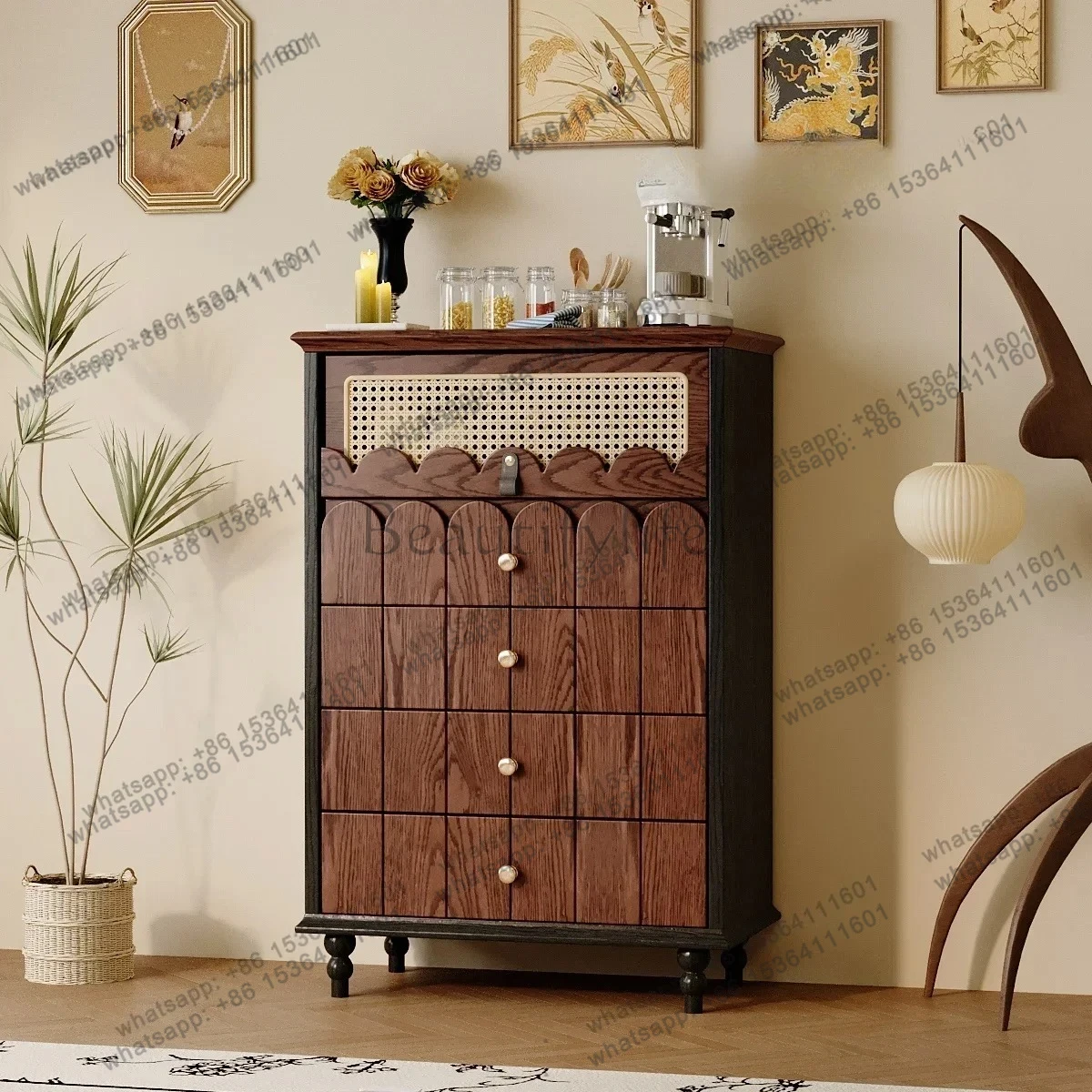 French retro medieval style solid wood bedroom storage small apartment living room home designer
French retro medieval style solid wood bedroom storage small apartment living room home designer