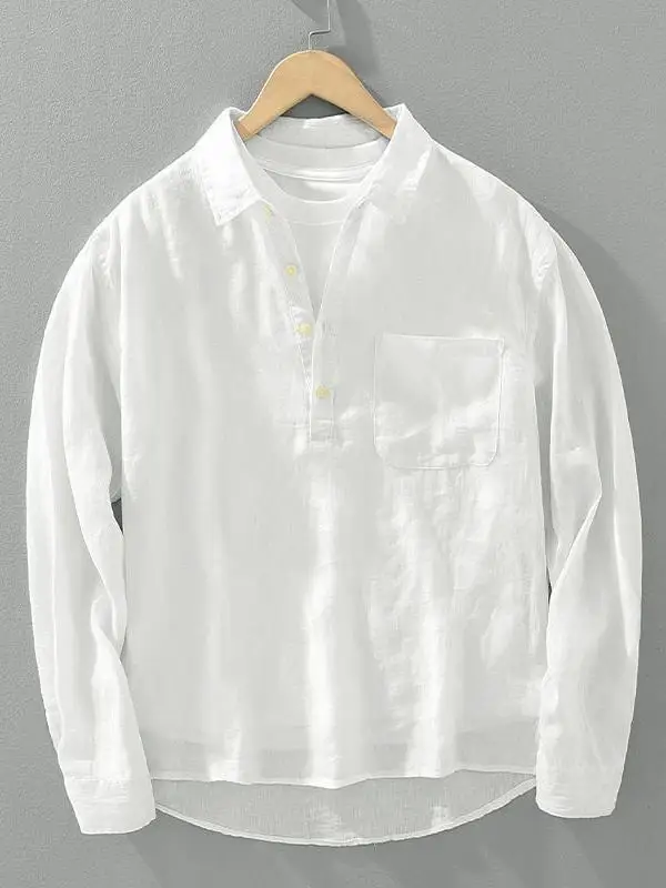 Льняной свободный повседневный длинный све irt мужской летний универсальный удобный однотонный классический топ с воротником на пуговицах в стиле ретро
Льняной свободный повседневный длинный све irt мужской летний универсальный удобный однотонный классический топ с воротником на пуговицах в стиле ретро