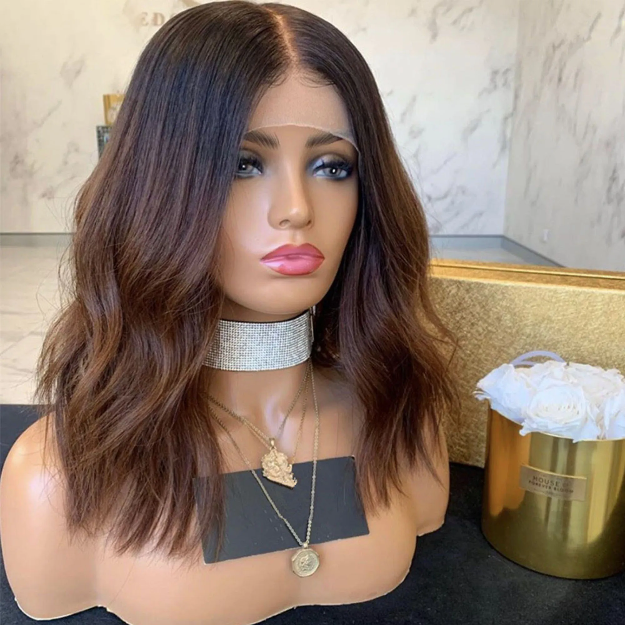 Natural Ombre Brown Free Part Long Glueless 200Density Body Wave Lace 5x5 Silk Base Human Hair Wig For Women BabyHair Preplucked
Natural Ombre Brown Free Part Long Glueless 200Density Body Wave Lace 5x5 Silk Base Human Hair Wig For Women BabyHair Preplucked