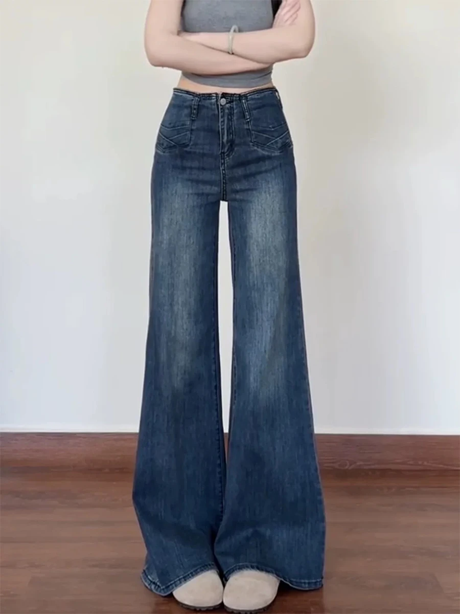 Джинсы-клеш с высокой талией больших размеров для женщин, весна-осень, свободный крой, прямые брюки, повседневные, из хлопкового стрейч-денима
Джинсы-клеш с высокой талией больших размеров для женщин, весна-осень, свободный крой, прямые брюки, повседневные, из хлопкового стрейч-денима