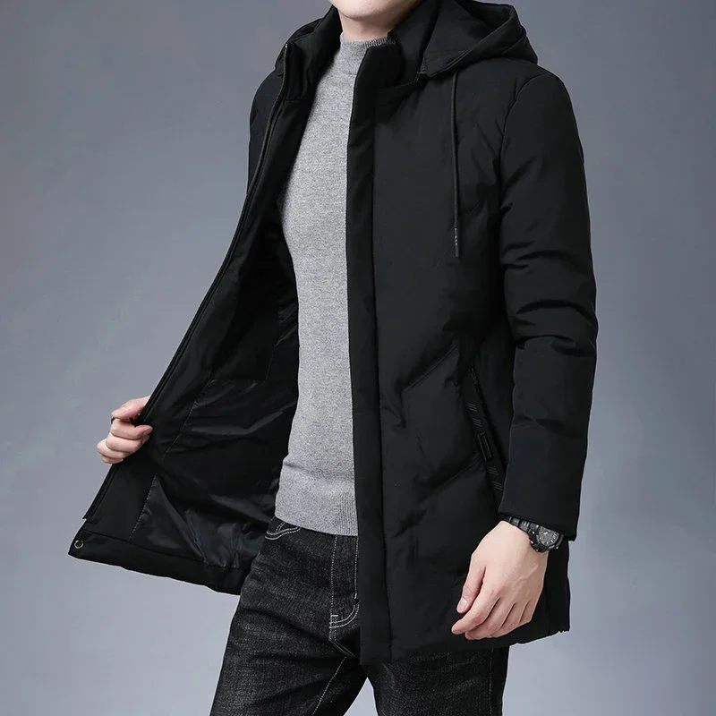 Men Long Parkas Coat Hooded Slim Fit Warm Thicken Jacket Outwear Windproof Coat Hooded Cotton-padded Zipper Windbreaker
Men Long Parkas Coat Hooded Slim Fit Warm Thicken Jacket Outwear Windproof Coat Hooded Cotton-padded Zipper Windbreaker