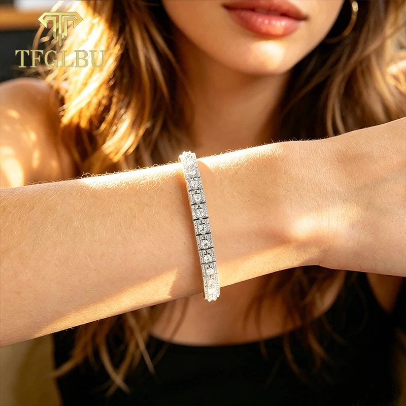 TFGLBU 3.0mm DVVS1 Pass Diamond Test Round Cut Moissanite Tennis Bracelet White Gold Plated S925 Silver Fine Jewelry for Women
TFGLBU 3.0mm DVVS1 Pass Diamond Test Round Cut Moissanite Tennis Bracelet White Gold Plated S925 Silver Fine Jewelry for Women