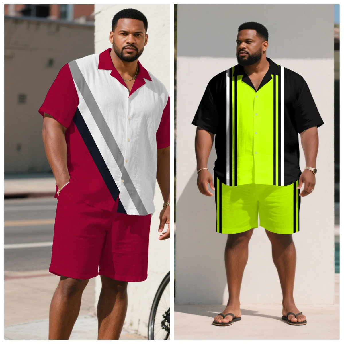 S-9XL Big and Tall Men Retro Geometric & Plaid Print Shirt Shorts Set Multi-Color Casual 2-Piece Outfit
S-9XL Big and Tall Men Retro Geometric & Plaid Print Shirt Shorts Set Multi-Color Casual 2-Piece Outfit