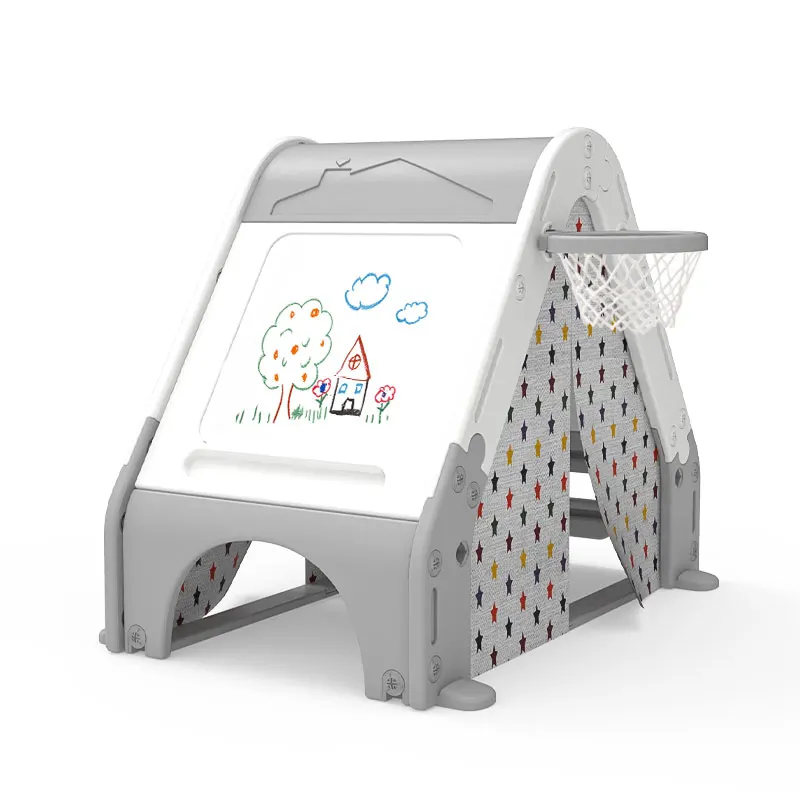 Multifunction 6 in 1 Indoor Playground with Climber Drawing Board Basketball Football Kids Play House with Tent
Multifunction 6 in 1 Indoor Playground with Climber Drawing Board Basketball Football Kids Play House with Tent