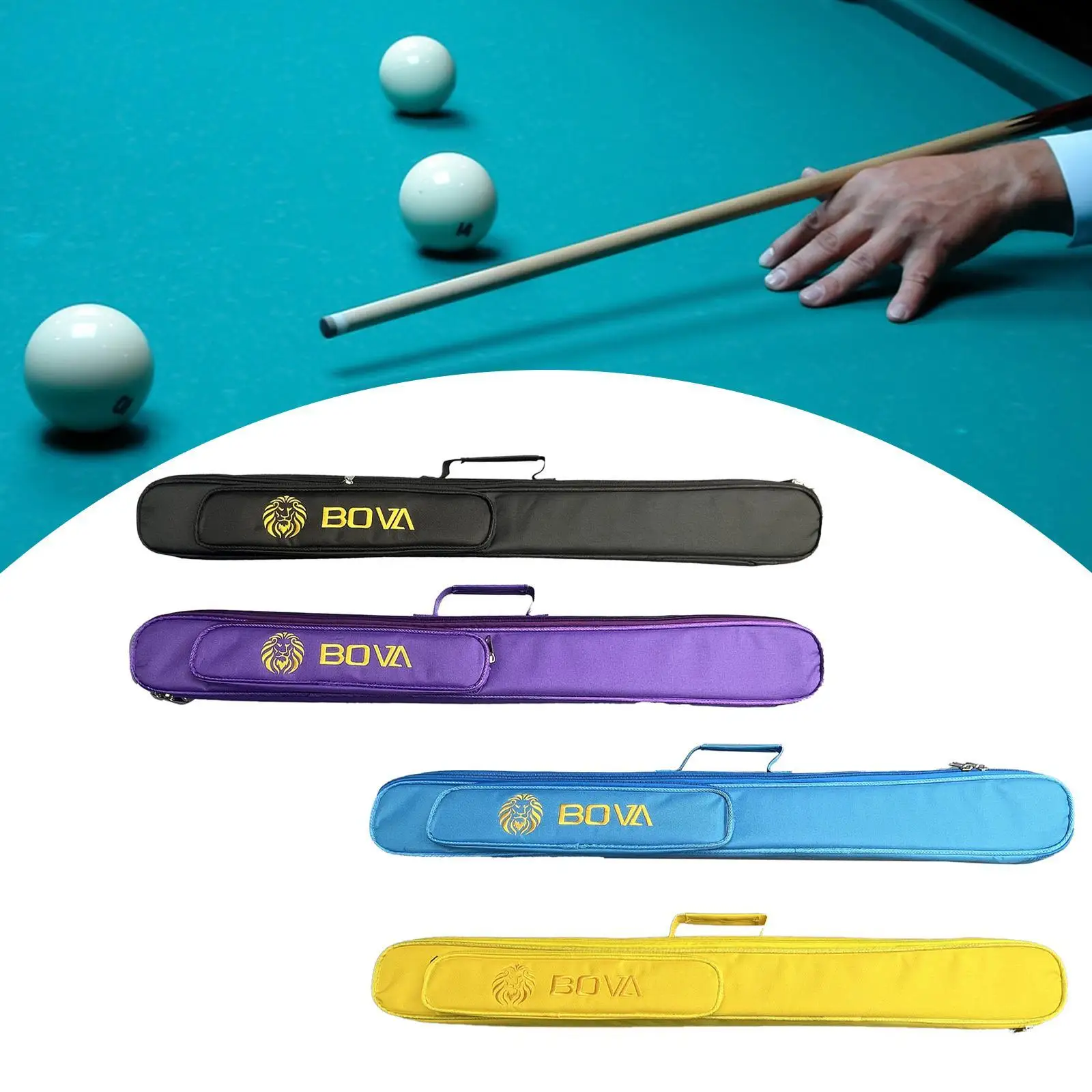 Portable Pool Cue Bag 4 Hole Billiard Equipment Storage Pouch for Pool Room Outdoor Matches
Portable Pool Cue Bag 4 Hole Billiard Equipment Storage Pouch for Pool Room Outdoor Matches