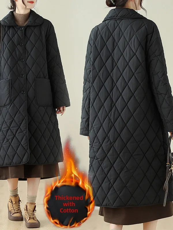 Over-Knee Women's Loose Cotton Jaet Versatile plus Size Mid-Length Coat Thiened Long Sve Commute Sle Winter Outerwear
Over-Knee Women's Loose Cotton Jaet Versatile plus Size Mid-Length Coat Thiened Long Sve Commute Sle Winter Outerwear