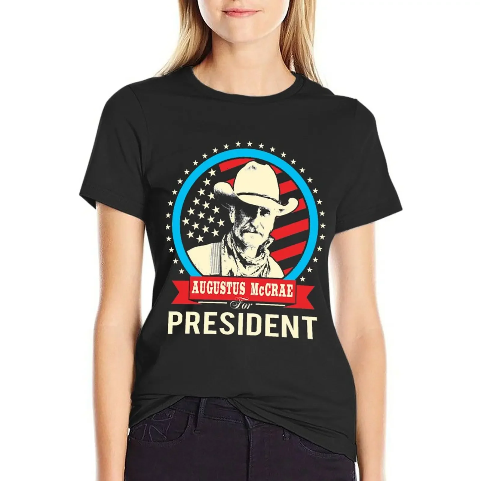 Lonesome dove Augustus McCrae for President T-Shirt korean fashion Blouse female quick-drying Women clothing 
Lonesome dove Augustus McCrae for President T-Shirt korean fashion Blouse female quick-drying Women clothing
