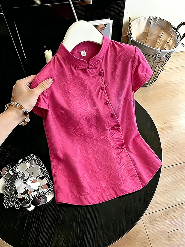 Elegant Summer New Chinese Style Printed Stand Collar Short Sleeve Loose Fit Slimming Shirt Women's Commute Fashion Korean Ve...
Elegant Summer New Chinese Style Printed Stand Collar Short Sleeve Loose Fit Slimming Shirt Women's Commute Fashion Korean Ve...