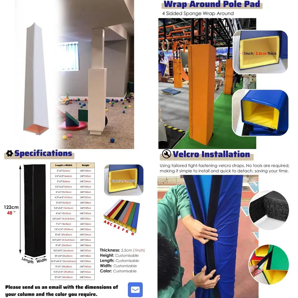 Outdoor Basketball Goal Crash Pad - Foam Pole Cover Protector for Basement, Garage, Football Parking Lot Posts
Outdoor Basketball Goal Crash Pad - Foam Pole Cover Protector for Basement, Garage, Football Parking Lot Posts