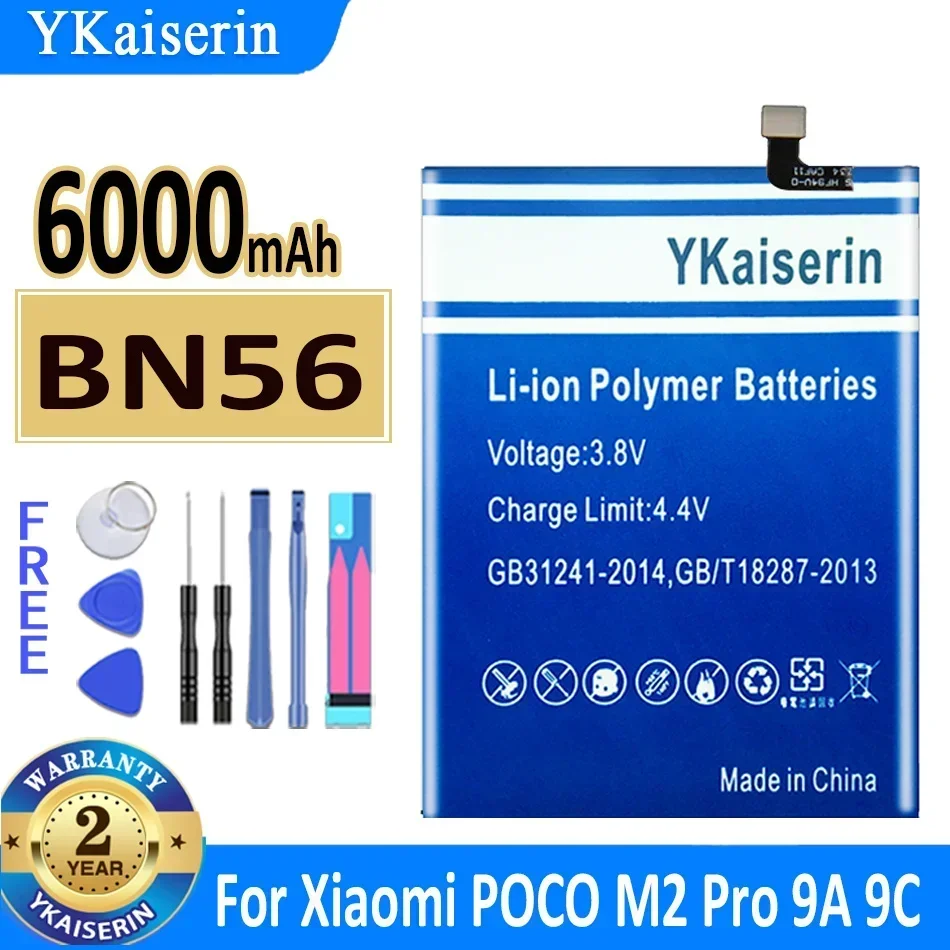 YKaiserin для Xiao Mi BN56 BN 56 6000 мАч Аккумулятор для Xiaomi POCO M2 Pro M2Pro для Redmi 9A 9C Сменные аккумуляторы Bateria + NO
YKaiserin для Xiao Mi BN56 BN 56 6000 мАч Аккумулятор для Xiaomi POCO M2 Pro M2Pro для Redmi 9A 9C Сменные аккумуляторы Bateria + NO