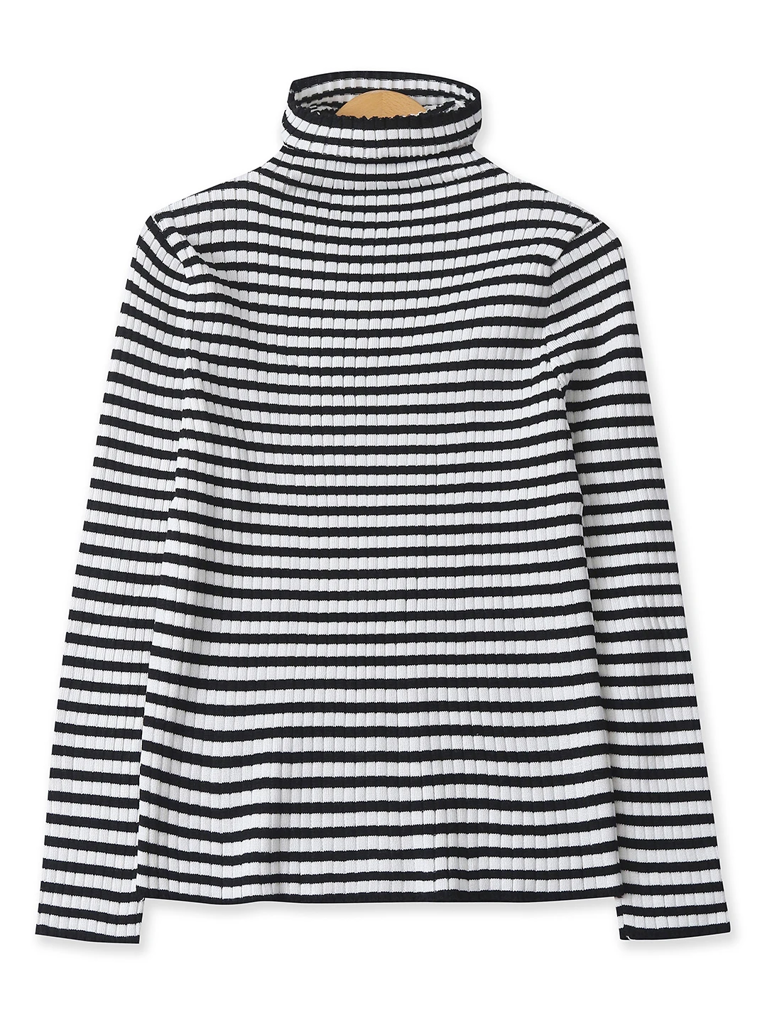 High Ne Striped Knitwear Long Sve High Elastic Slim Fit Women's Faionable Base Layer T-irt Autumn New Sle 8752
High Ne Striped Knitwear Long Sve High Elastic Slim Fit Women's Faionable Base Layer T-irt Autumn New Sle 8752