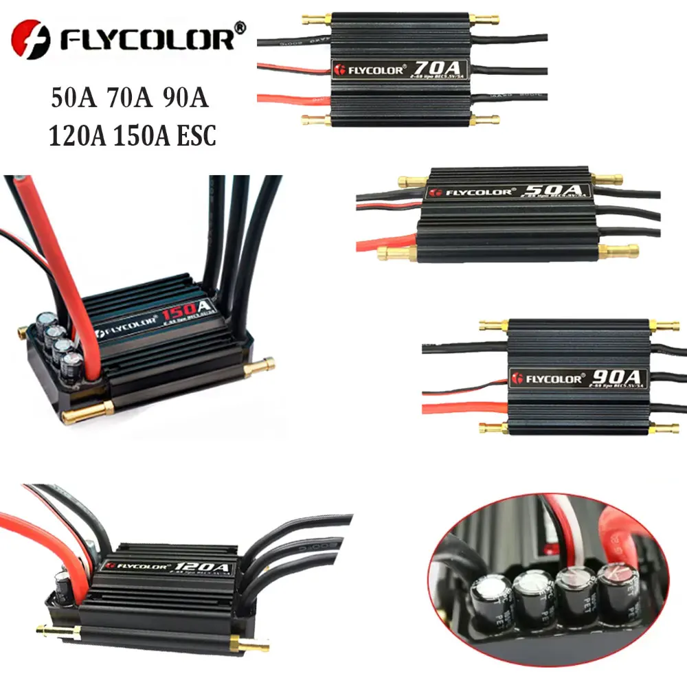 Flycolor 150A 120A 90A 70A 50A Brushless ESC 2-6S Lipo BEC 5.5V/5A for RC Boat Model
Flycolor 150A 120A 90A 70A 50A Brushless ESC 2-6S Lipo BEC 5.5V/5A for RC Boat Model