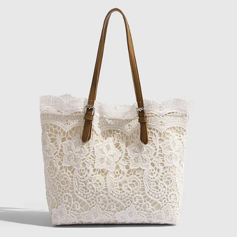 New French Lace Tote Bag Women Handbag 2025 Large Capacity Commuter Bag Summer Hollow Hand Shoulder Bag
New French Lace Tote Bag Women Handbag 2025 Large Capacity Commuter Bag Summer Hollow Hand Shoulder Bag