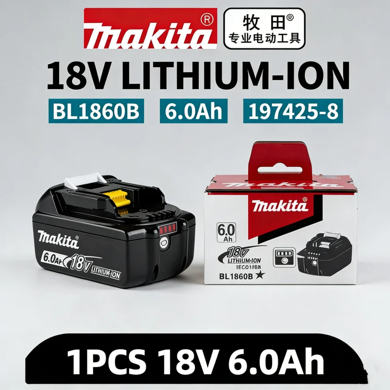 Оригинальный аккумулятор Makita, аккумулятор Makita 18В 6Ач, аккумулятор для электроинструментов Makita DDF487 DGA404 DTW700 DTD172 DHP489 DJV182
Оригинальный аккумулятор Makita, аккумулятор Makita 18В 6Ач, аккумулятор для электроинструментов Makita DDF487 DGA404 DTW700 DTD172 DHP489 DJV182
