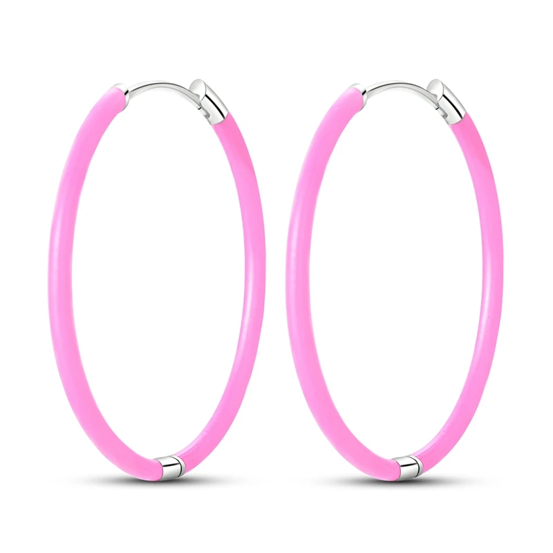 925 Sterling Silver Earrings Women Sparkling Pink Large Hoop Earring For Anniversary Wedding Jewelry Gifts
925 Sterling Silver Earrings Women Sparkling Pink Large Hoop Earring For Anniversary Wedding Jewelry Gifts