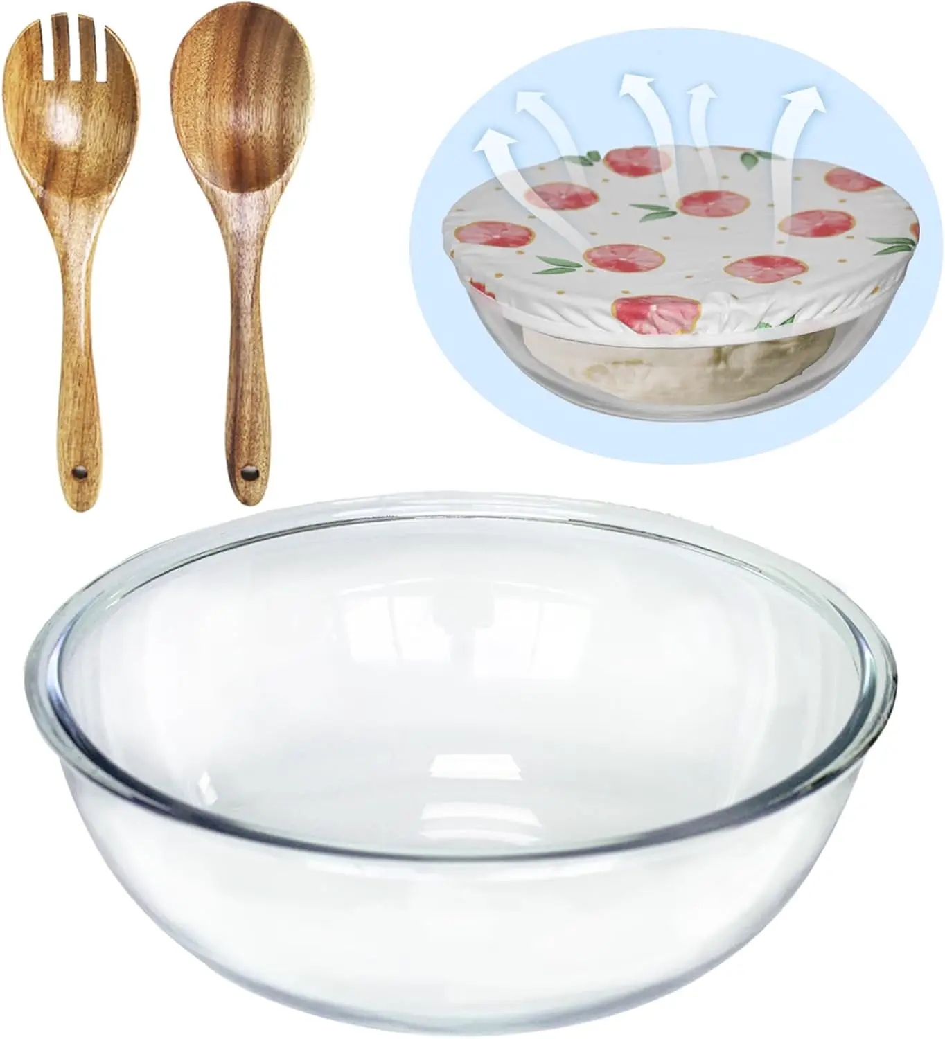 Large 6.5-Quart Glass Bowl with Lid for Sourdough Bread Making and Salad Storage
Large 6.5-Quart Glass Bowl with Lid for Sourdough Bread Making and Salad Storage