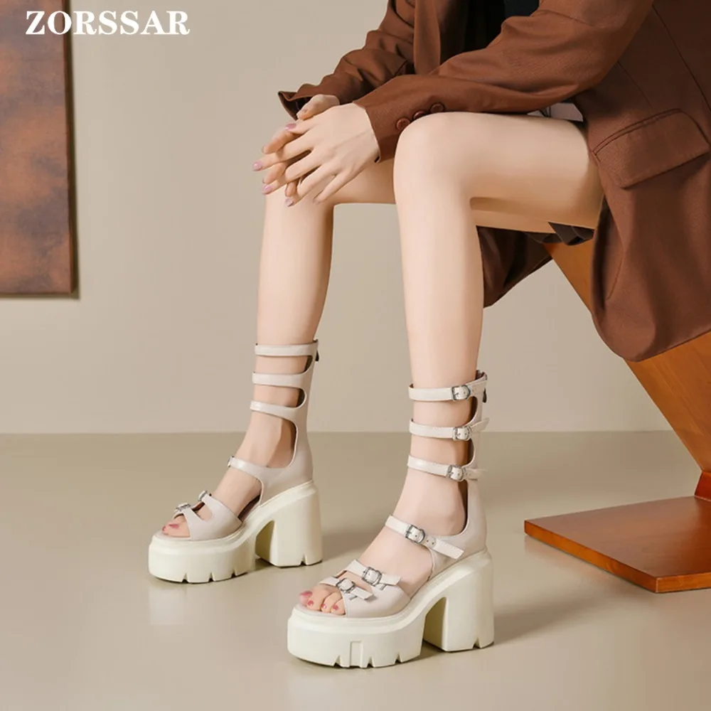 High Heels Open Toe Gladiator Sandals Women Platform Shoes 2025 Summer Fashion Leather Wedges Female Sandal Chunky Sandals
High Heels Open Toe Gladiator Sandals Women Platform Shoes 2025 Summer Fashion Leather Wedges Female Sandal Chunky Sandals