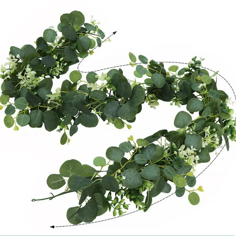 Artificial Plant Vine Plants Eucalyptus Leaves with White Flowers Outdoor DIY Fake Greenery Garland Vine Wedding Wall Home Decor
Artificial Plant Vine Plants Eucalyptus Leaves with White Flowers Outdoor DIY Fake Greenery Garland Vine Wedding Wall Home Decor