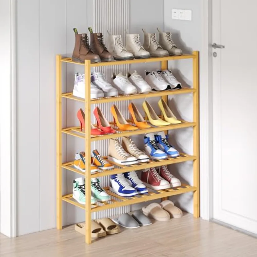 Shoe Rack, 5 Tier Bamboo Shoe Organizer, Stackable Free Standing Wooden Shoe Storage Shelf for Closet, Entryway, Front Door Ent
Shoe Rack, 5 Tier Bamboo Shoe Organizer, Stackable Free Standing Wooden Shoe Storage Shelf for Closet, Entryway, Front Door Ent