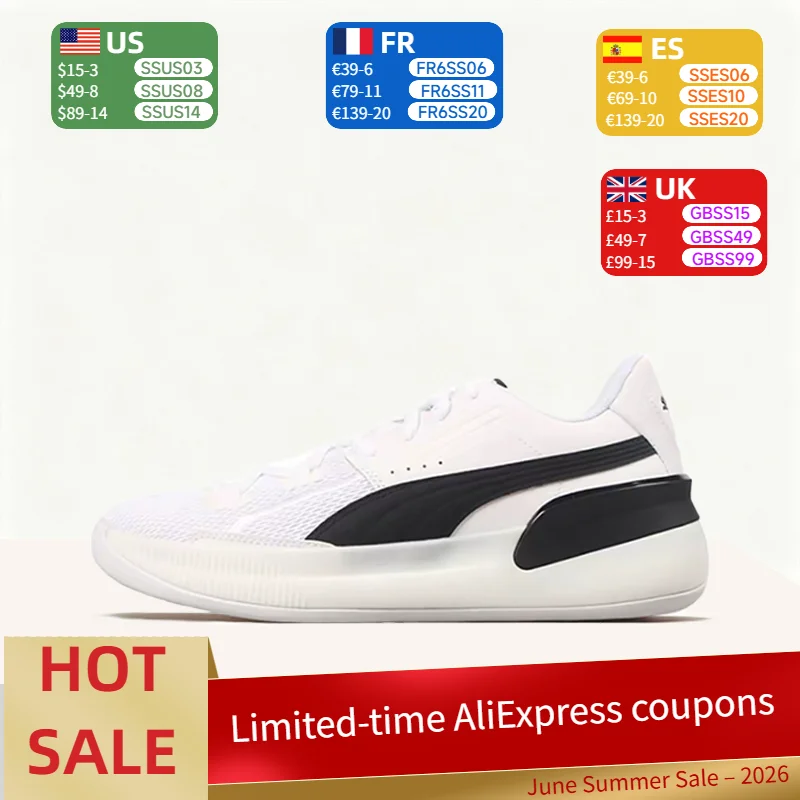 PUMA Clyde HardwoodTeam Stylish Minimalist Color-Blocking Comfortable Durable Low-Top Basketball Shoes Unisex Style 194454-01
PUMA Clyde HardwoodTeam Stylish Minimalist Color-Blocking Comfortable Durable Low-Top Basketball Shoes Unisex Style 194454-01