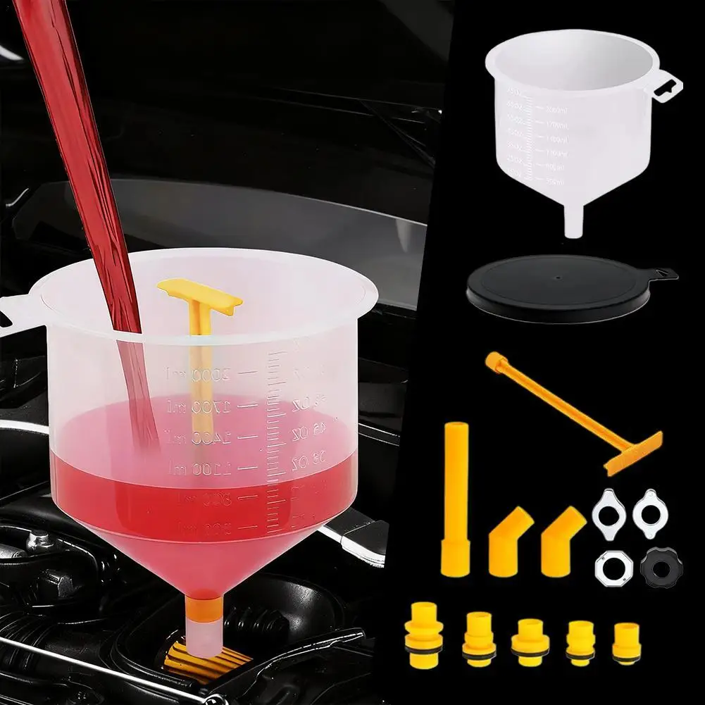 Комплект воронки для охлаждающей жидкости, инструмент для заливки масла, автомобильные аксессуары, защита от разливов, универсальный пластиковый воронка для заполнения автомобиля, носик
Комплект воронки для охлаждающей жидкости, инструмент для заливки масла, автомобильные аксессуары, защита от разливов, универсальный пластиковый воронка для заполнения автомобиля, носик