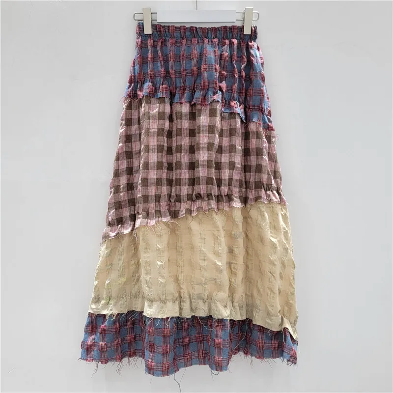 Contrasting Color Cake Layer Plaid Skirt for Women 2025 Spring and Summer New Elastic Waist Medium and Long Skirts Mujer
Contrasting Color Cake Layer Plaid Skirt for Women 2025 Spring and Summer New Elastic Waist Medium and Long Skirts Mujer