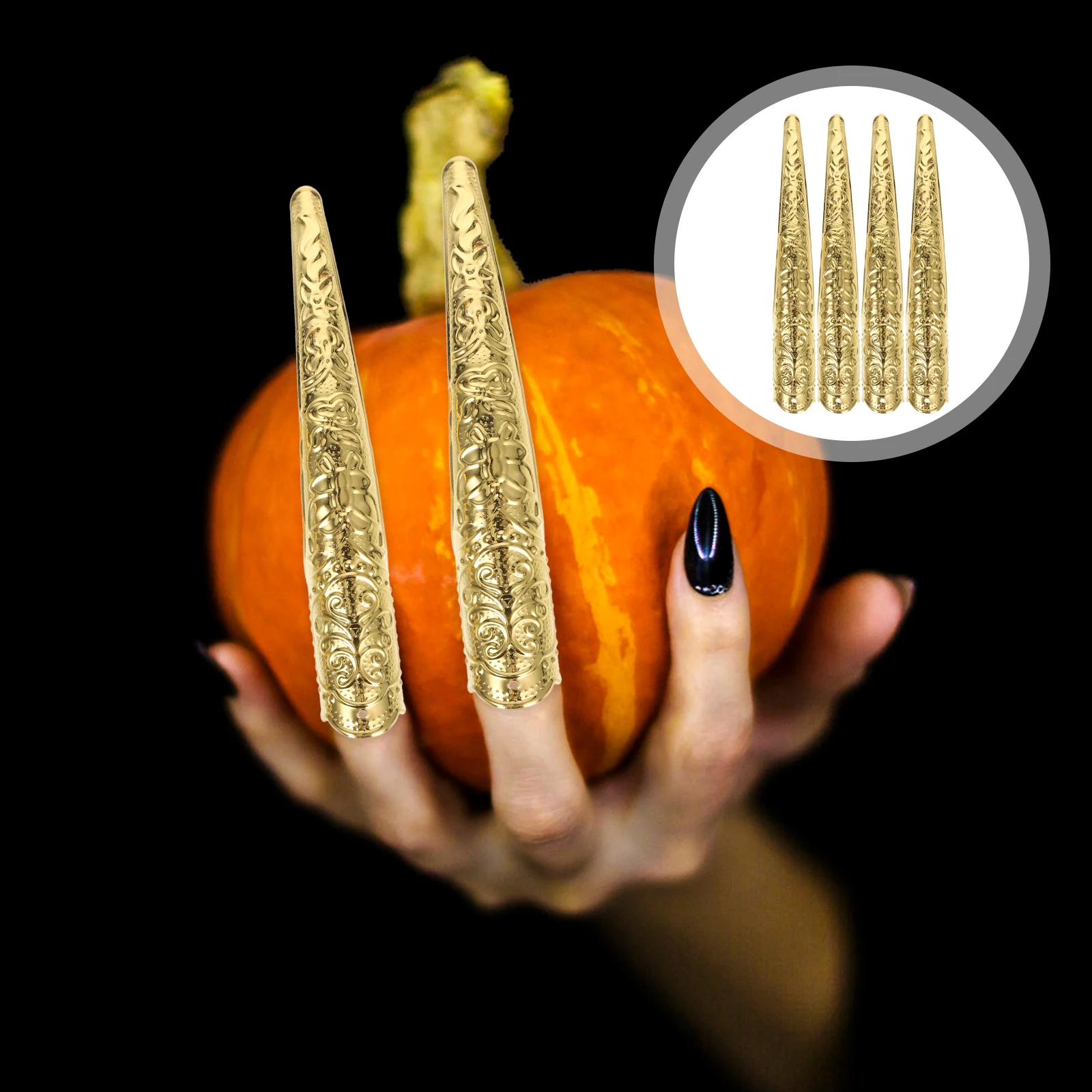 10pcs Metal Finger Covers Ancient Party Supplies Halloween Props Fingertip Claw Rings for Women Dance Stage
10pcs Metal Finger Covers Ancient Party Supplies Halloween Props Fingertip Claw Rings for Women Dance Stage