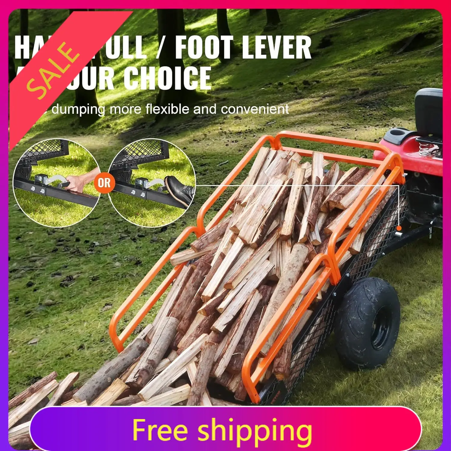 ATV UTV Trailer Tow Behind Dump Cart, 1500lbs 15 Cubic Feet, Heavy Duty Yard Garden Trailer Pull Behind Dump Trailer for Lawn Mo
ATV UTV Trailer Tow Behind Dump Cart, 1500lbs 15 Cubic Feet, Heavy Duty Yard Garden Trailer Pull Behind Dump Trailer for Lawn Mo