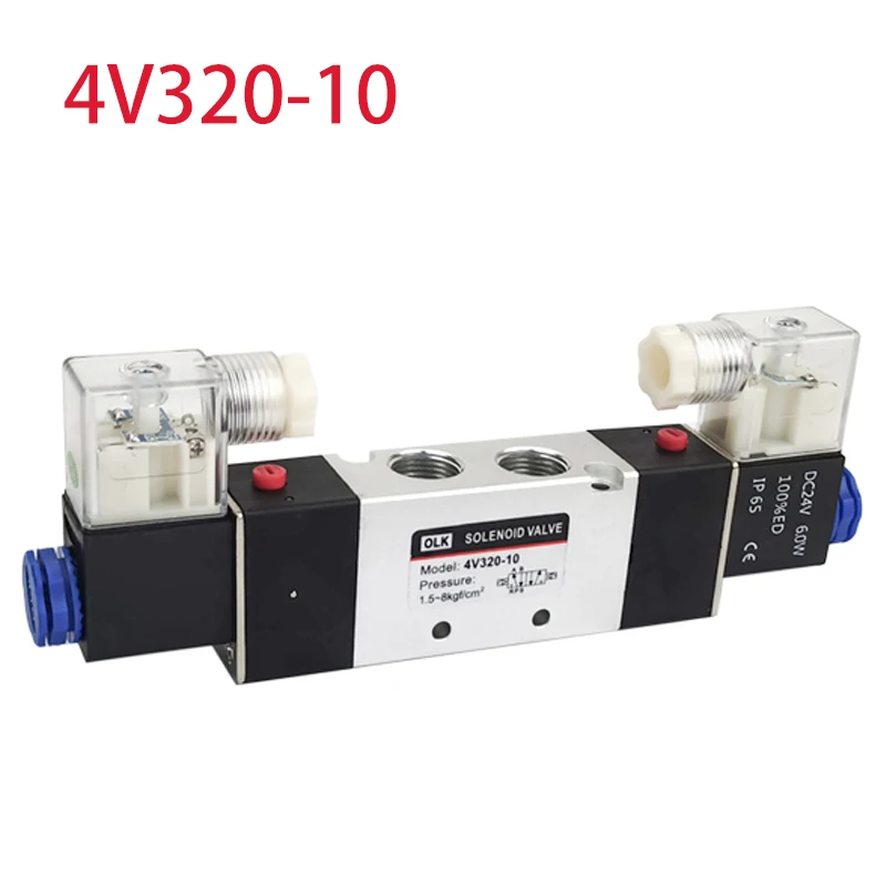 4V320-10 5 Way 2 Position Double headed Double control Power down hold Pneumatic directional Solenoid valve
4V320-10 5 Way 2 Position Double headed Double control Power down hold Pneumatic directional Solenoid valve