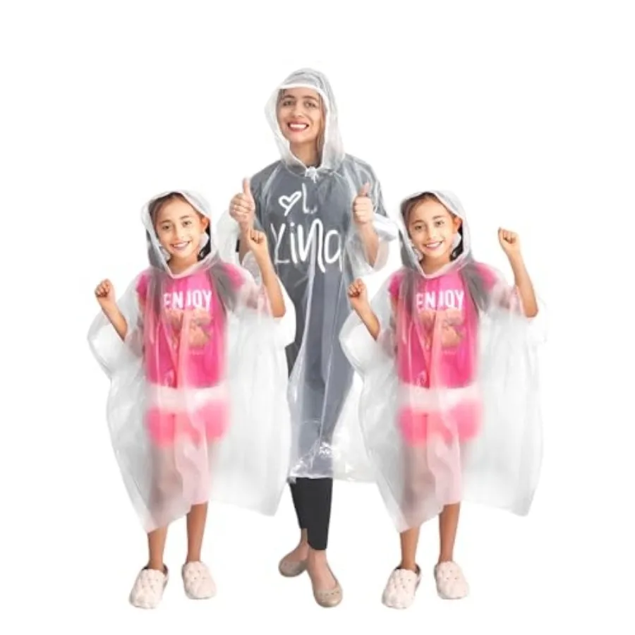 Family Pack Disposable Rain Ponchos: Waterproof, Reusable, Lightweight for Adults and
Family Pack Disposable Rain Ponchos: Waterproof, Reusable, Lightweight for Adults and