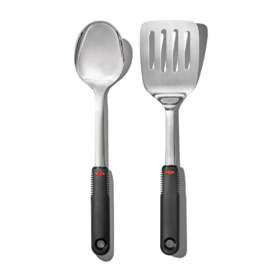 SoftWorks Stainless Steel 2-Piece Cooking Utensil Set Turner and Spoon
SoftWorks Stainless Steel 2-Piece Cooking Utensil Set Turner and Spoon