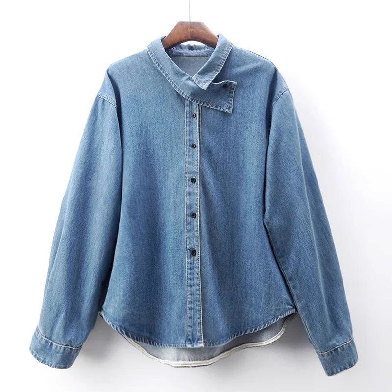 Spring Korean Vintage Washed Dark Blue Light Blue Denim Shirt Jacket Casual Lapel Single-Breasted Long Sleeve Jeans Jacket Coat
Spring Korean Vintage Washed Dark Blue Light Blue Denim Shirt Jacket Casual Lapel Single-Breasted Long Sleeve Jeans Jacket Coat