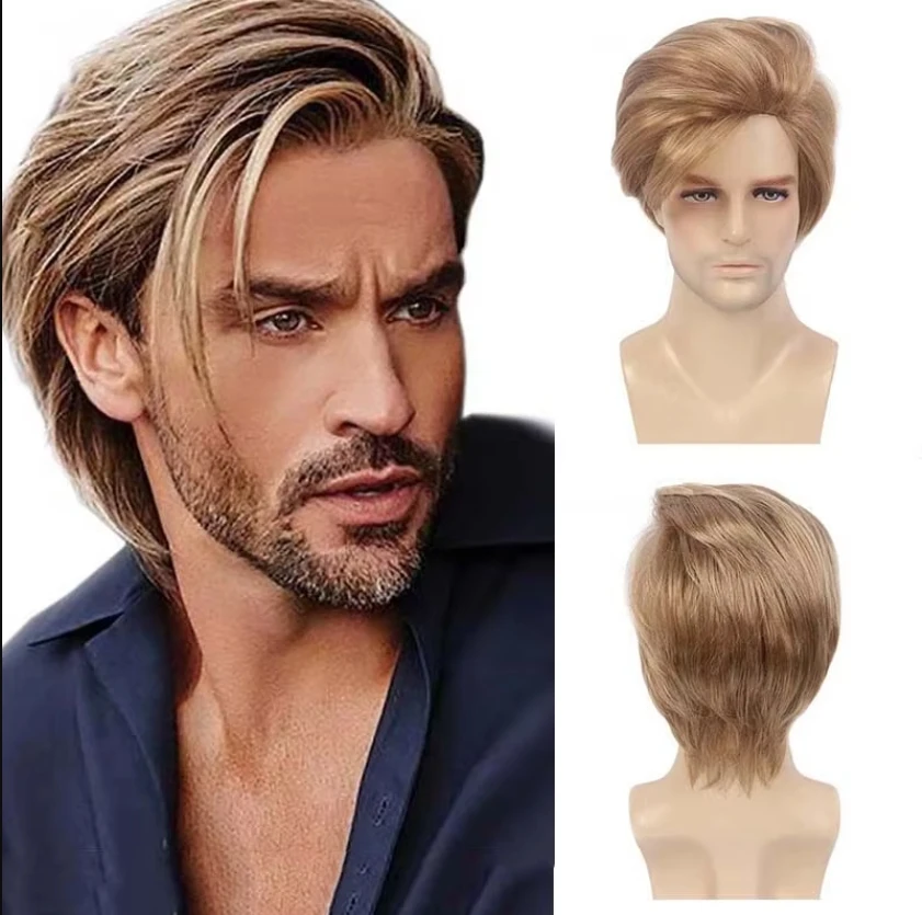 Men's Wig Short Straight Synthetic Wigs for Men Mix Blonde Highlight Wig Male Side Parting Bangs Cosplay
Men's Wig Short Straight Synthetic Wigs for Men Mix Blonde Highlight Wig Male Side Parting Bangs Cosplay