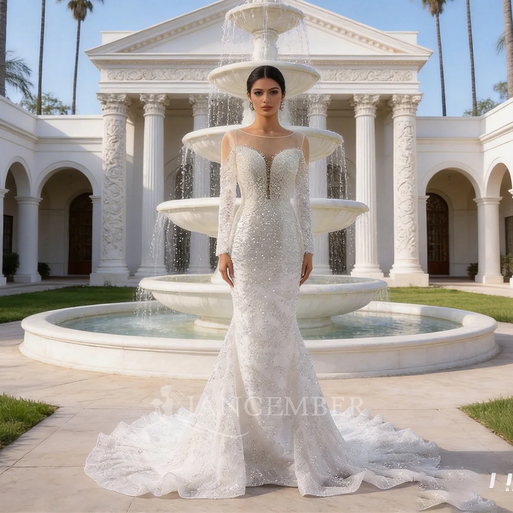 Идеальное изысканное свадебное платье для невесты из органзы, А-силуэт, с длинными рукавами, жемчужной отделкой и шнуровкой, модель RSM241021
Идеальное изысканное свадебное платье для невесты из органзы, А-силуэт, с длинными рукавами, жемчужной отделкой и шнуровкой, модель RSM241021