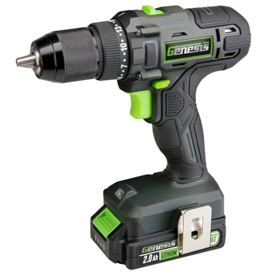 20V 1/2" Cordless Drill with Battery and Charger Metal Ratcheting Chuck 450 in-lbs 2.0Ah Battery and Charger GLCD2012B
20V 1/2" Cordless Drill with Battery and Charger Metal Ratcheting Chuck 450 in-lbs 2.0Ah Battery and Charger GLCD2012B