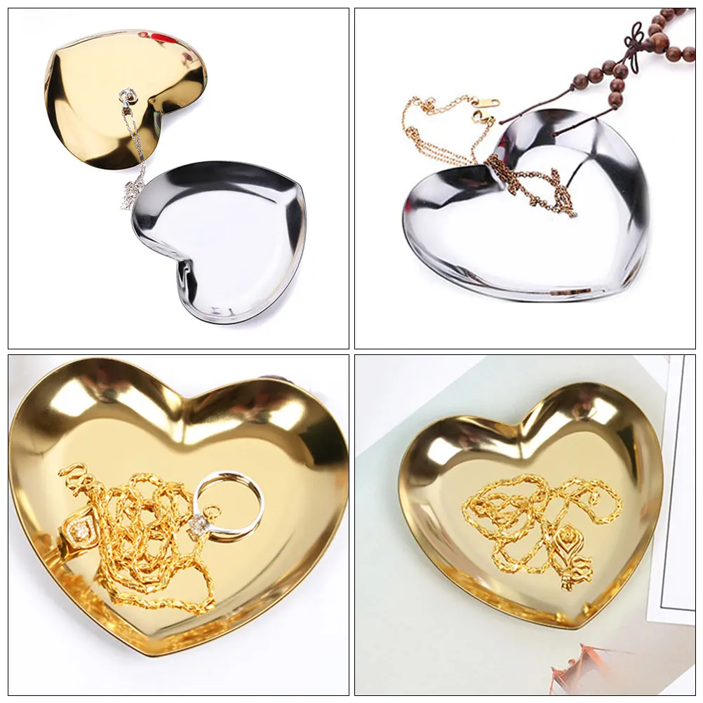 2pcs Jewelry Tray Heart Shaped Storage Display Holder Dishes Women Ring Holders Valentine Plate Stainless Steel Compact Size
2pcs Jewelry Tray Heart Shaped Storage Display Holder Dishes Women Ring Holders Valentine Plate Stainless Steel Compact Size