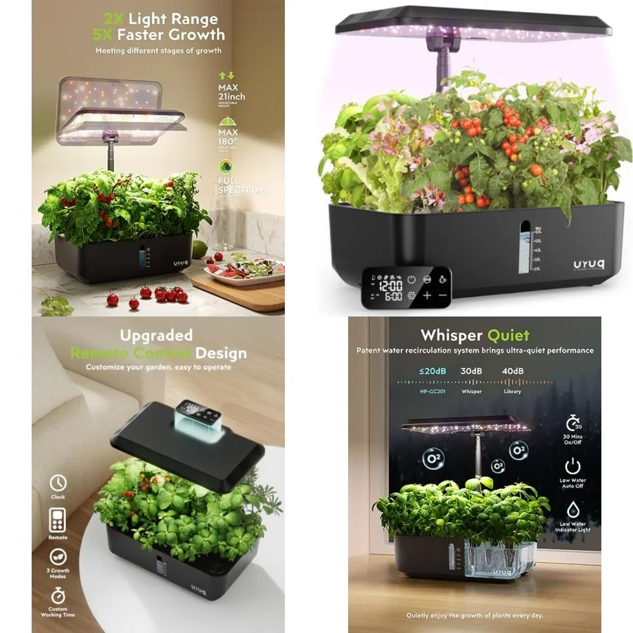 Hydroponics Growing System Garden: 12 Pods Indoor Gardening System with Custom Time Grow Light Height Adjustable Quiet Plants G
Hydroponics Growing System Garden: 12 Pods Indoor Gardening System with Custom Time Grow Light Height Adjustable Quiet Plants G