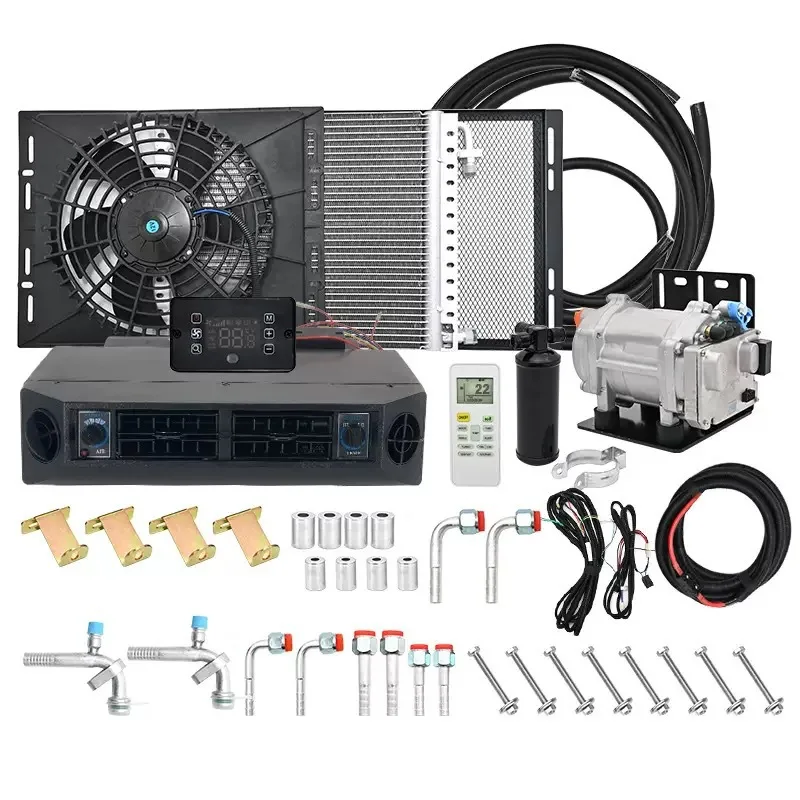 12V/24V Electric Car Air Conditioner Kit,Dual-Zone Heating &Cooling,for Van,MPV,Bus,RV,Commercial Vehicle,Automotive HVAC System
12V/24V Electric Car Air Conditioner Kit,Dual-Zone Heating &Cooling,for Van,MPV,Bus,RV,Commercial Vehicle,Automotive HVAC System