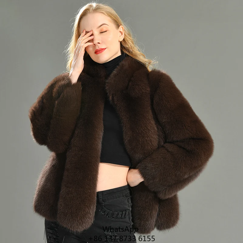 Thick Warmer Womens Genuine Fox Fur Overcoat Luxury Garment Fluffy Woman Coat With Fur
Thick Warmer Womens Genuine Fox Fur Overcoat Luxury Garment Fluffy Woman Coat With Fur