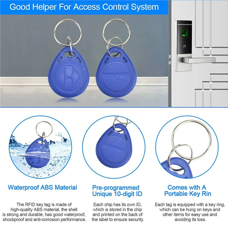 250Pcs 125 Khz Proximity ID Card RFID Keyfob Access Control Key For Door Entry Access Control System TK4100-B09B
250Pcs 125 Khz Proximity ID Card RFID Keyfob Access Control Key For Door Entry Access Control System TK4100-B09B
