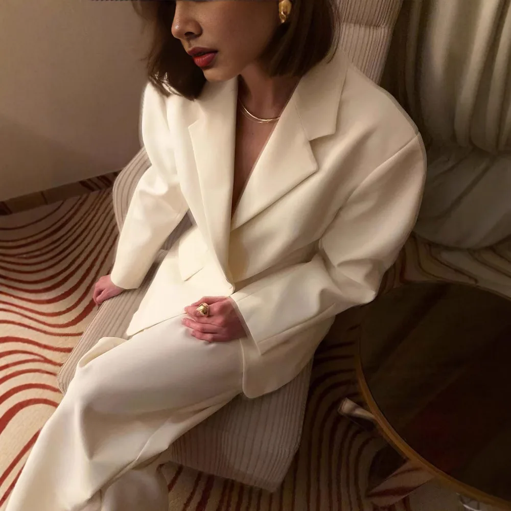 Ele Long Sve Turn-down Collar Pure Color Suiting Women's Jaet High-end Faionable Lady's Outerwear Spring 2024
Ele Long Sve Turn-down Collar Pure Color Suiting Women's Jaet High-end Faionable Lady's Outerwear Spring 2024