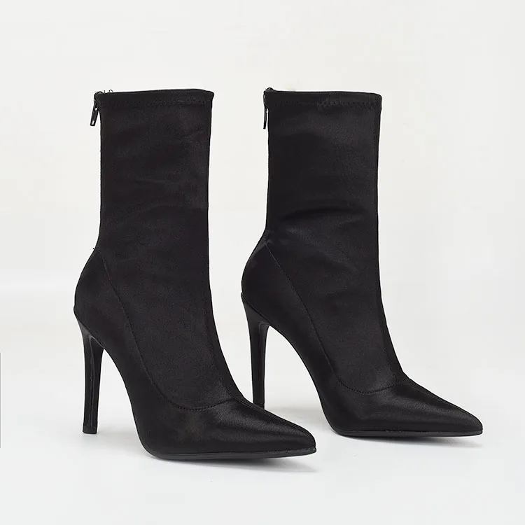 Fashion Large Size New High-heeled Stiletto Short Tube Sexy Pointed Rear Zipper Single-layer Elastic Cloth Short Boots Women
Fashion Large Size New High-heeled Stiletto Short Tube Sexy Pointed Rear Zipper Single-layer Elastic Cloth Short Boots Women
