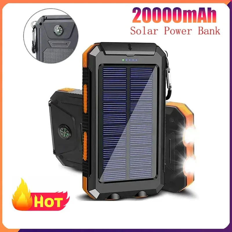 Portable Solar 20000mAh Power Bank Charging Poverbank Triple Protection External Battery Charger Strong LED Light and Dual USB
Portable Solar 20000mAh Power Bank Charging Poverbank Triple Protection External Battery Charger Strong LED Light and Dual USB