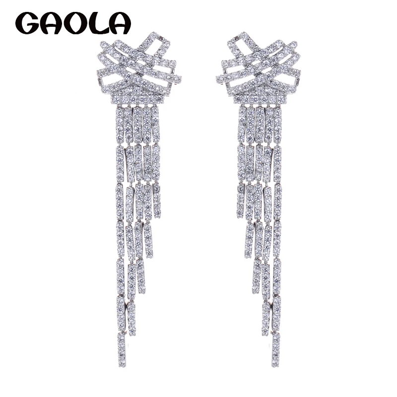 GAOLA Fashion Woman's Statement Earring Long Silver Color AAA CZ Dangle Earring Long Crystal Brand Jewelry GLE4662
GAOLA Fashion Woman's Statement Earring Long Silver Color AAA CZ Dangle Earring Long Crystal Brand Jewelry GLE4662