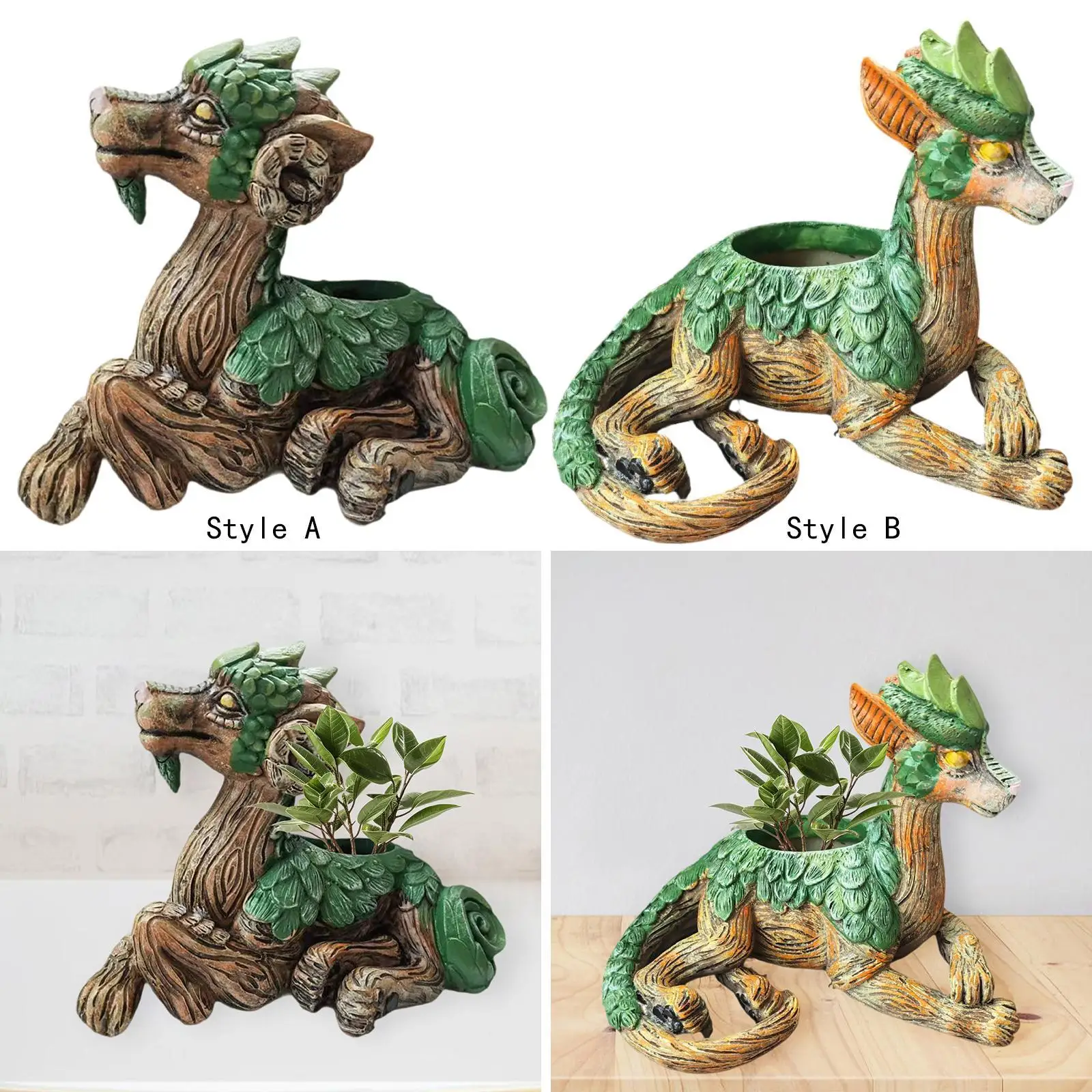 Dragon Flower Pot,Dragon Statue Resin Sculpture Animal Figurine for Home Desktop
Dragon Flower Pot,Dragon Statue Resin Sculpture Animal Figurine for Home Desktop