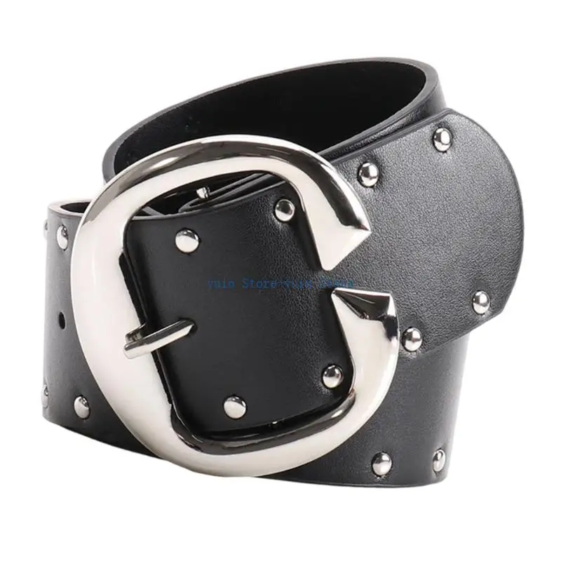 X7XB Elegant Wide Waist Belt Double Row Rivets Studs Waiststrap for Women Casual Wear
X7XB Elegant Wide Waist Belt Double Row Rivets Studs Waiststrap for Women Casual Wear