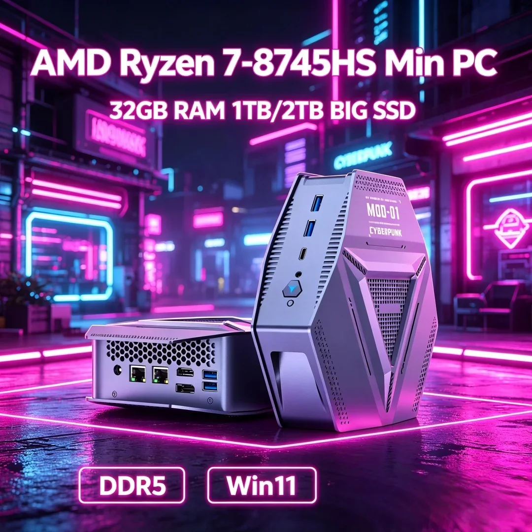 Popular Gaming Mini PC AMD Ryzen 7 8745HS 2DDR5 WIFI6 Type-C HD DP 4USB3.2 2*2.5G LAN Windows11 Home Office Desktop PC
Popular Gaming Mini PC AMD Ryzen 7 8745HS 2DDR5 WIFI6 Type-C HD DP 4USB3.2 2*2.5G LAN Windows11 Home Office Desktop PC