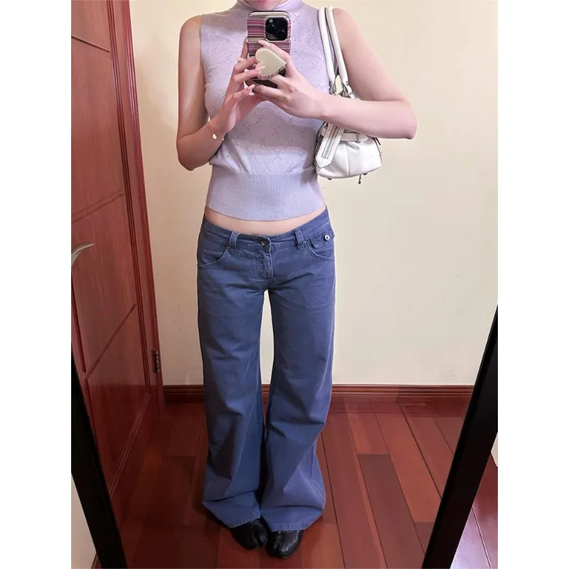 American Retro Low Waist Jeans Women Straight Wide Leg Floor Jeans Y2k Hot Girl Chic Streetwear Daily Casual All Match Popular
American Retro Low Waist Jeans Women Straight Wide Leg Floor Jeans Y2k Hot Girl Chic Streetwear Daily Casual All Match Popular